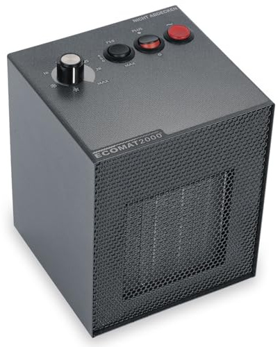 Ecomat 2000 Classic Plus, mobil värmefläkt, 230 V, 450 W / 750 W / 1500 W, termostat, automatisk avstängning, antracit