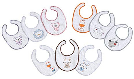 Pack 12 Baberos Velcro Blanco 20x30 cm