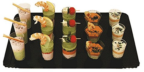 García de Pou 25 Unités - Plateaux Traiteur 1100 g/m2, 19 x 28 cm Or/Noir Carton
