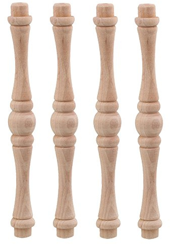 BQLZR 15,5 cm Länge Vintage europäischen Stil Kabinett Zubehör unvollendete Holz natürlichen Ausschnitt Holz Spindel Pack von 4
