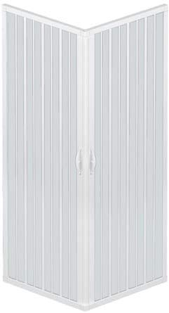 Cabina de ducha plegable tipo fuelle, modelo Liberté, medidas 90 x 90 cm, cabina de esquina, reducible, color blanco pastel