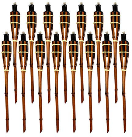 Moritz 15 Stück Bambusfackeln Fackel 90 cm Dunkelbraun Gartenfackel Ölfackeln Garten Deko Öllampe Wegleuchte