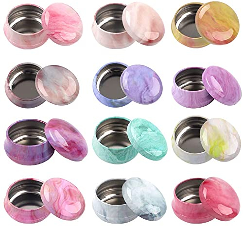 12 Stücke Metall Weißblech Box, Runde Kerze Dose, Kerze Metall Container, Runde Mini Kerze Metalldose Klein Blechdosen Mit Deckel Für Kekse, Tee, Süßigkeiten, Schmuck, Kleine Objekte