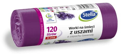 STELLA 023882 - Bolsas de basura con asas (120 L, 10 unidades), color lavanda y morado