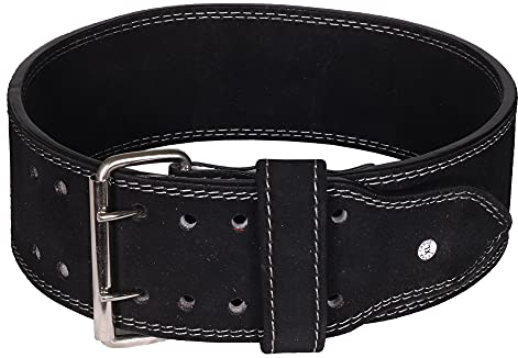 AKS Gewichthebergurte I Power Weight Lifting Gymnastikgürtel I Heavy Duty Leather Training Gym Belt (Schwarz, S (24'' to 28''))
