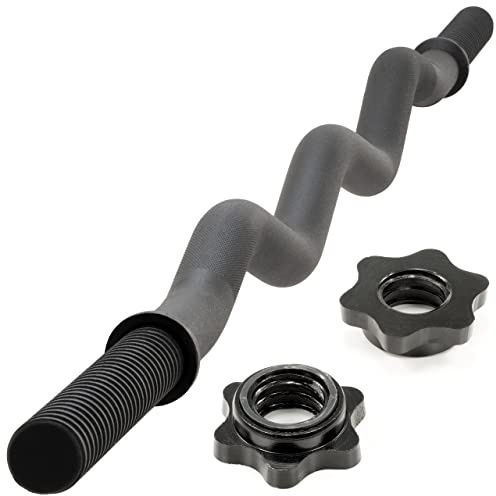 MAXXIVA® Curlstange 130 cm Krafttraining Zugstange schwarz Sternverschluss Workout Kraftübungen Bodybuilding Fitness-Zubehör