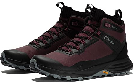 Berghaus Women's Vc22 Multisport Gore-Tex Waterproof Mid Ankle Walking Boots | Durable Hiking Boots | Breathable | Vibram Soles, Wine/Black, 5