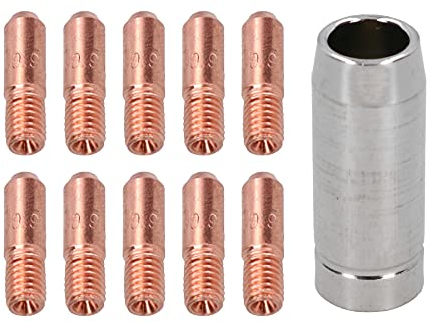 Mini-Kontaktspitzen, 1,0 mm, 10 Stück und Abdeckhaube, Hobby-Schweißbrenner, Schweißgerät, MIG-Gas