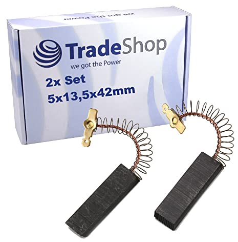 2x Trade-Shop Motorkohlen Kohlebürsten 5 x 13,5 x 42mm für viele Waschmaschinen ersetzt 00616505 616505 0616505 BSHG00616505 BSHG616505 BSH-Gruppe
