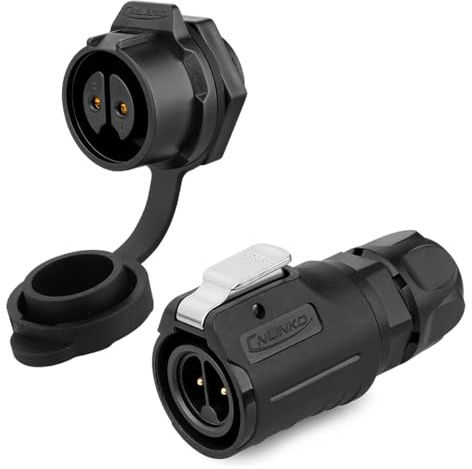 CNLINKO LP-16 Industrieller Wasserdichter Steckverbinder IP68 Rundsteckverbinder Schnellverschluss Luftfahrtstecker PBT-Gehäusestecker Aviation-Anschluss M16 2-9 Polig Gewindebuchse (2 Polig)