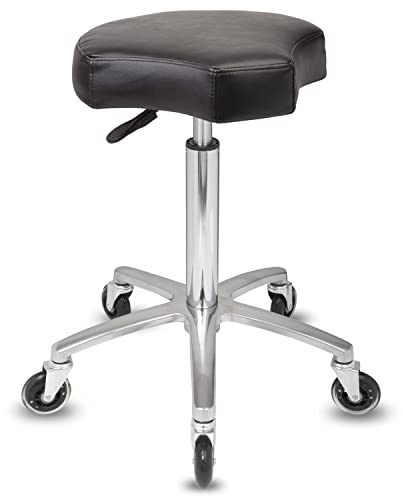 Staboos Rollhocker bis 160 kg - Ergonomisch geformter Sitz mit Rollen - Drehhocker (Premium Rollen) Praxishocker höhenverstellbar (55 cm bis 75 cm)