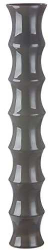 GILDE Glas Vase XL Bamboo - große Deko Bodenvase dunkel grau - Höhe 85 cm