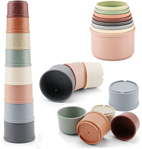 Cosaway Baby Stapeln Nesting Cups Spielzeug, Montessori Spielzeug für Kleinkinder 6+ Monate (618-90)