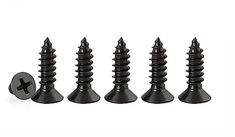 M4 Phillips Flat Head Self Tapping Screws,100 pcs Black M4 x 16mm Carbon Steel Wood Screws DIY Woodworking Screws with Box (M4 X 16mm 100 PCS)