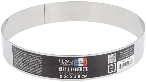 Cercle à entremets inox H 3,5 cm Ø 20 cm