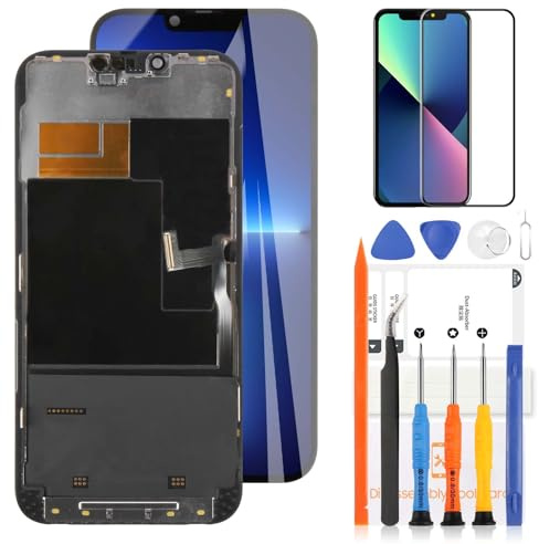 LADYSON Display 6,7 Pouces pour iPhone 13 Pro Max Écran LCD pour iPhone 13 Pro Max A2643 A2484 A2641 A2644 A2645 Ensemble écran LCD 3D Touch avec numériseur et Outil (Noir, TFT Highlight)