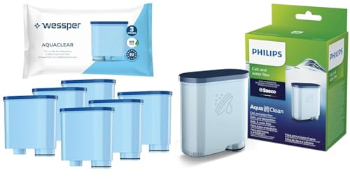 Wessper Wasserfilter Kartuschen Kompatibel mit Saeco und Philips Kaffeemaschine & Philips AquaClean Kalk- und Wasserfilter für Espressomaschine, Kein Entkalken bis 5000 Tassen, Einzelpack