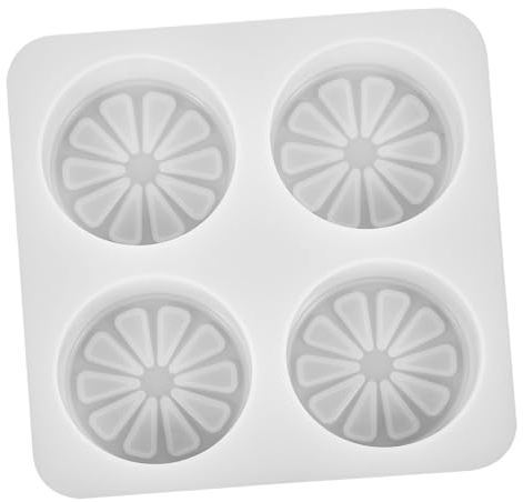 LALAFINA Silicone Soap Making Mold DIY Handmade Silicone Mold 4-Cavity Lemon Slice Design for Soap and Candle Crafting Suitable for Home and Hobby Use
