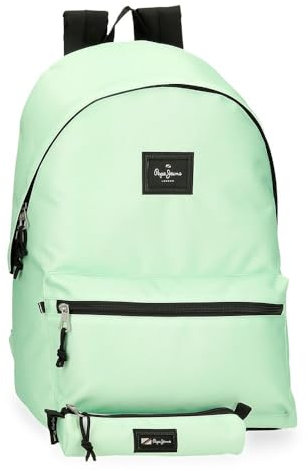 Pepe Jeans Aris Colorful Mochila para Portátil Doble Compartimento Portátil 15,6 pulgadas Verde 31x44x17,5 cms Poliéster by Joumma Bags
