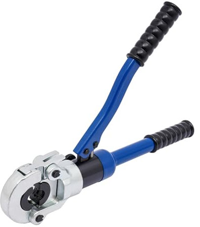 Ø12-28mm Hydraulische Presszange Kupferrohr Verbundrohr Rohrzange Pressmaschine,Crimpwerkzeug-Setfür Kupferrohr, Edelstahlrohr, Backeneinsätze (Blau)