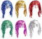 FUIPVGI 6 Piezas Peluca de Oropel, Peluca Fiesta Brillante, Pelucas de Disfraz de para Fiestas, Halloween Carnaval Navidad Cosplay, Fiestas Temáticas de Carnaval y Fiestas Disco (Multicolor)