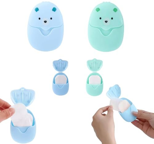 Dinghaole 2 Boxes Portable Travel Soap Sheets, Disposable Soap Paper, Travel Soap Paper for Home Travel Camping and Outdoor Activities, Easy to Clean Mini Soap Paper