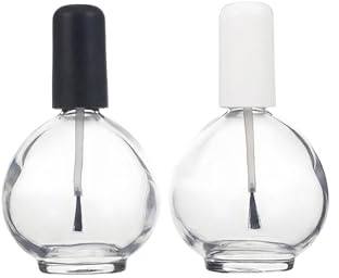 2 PCS 75 ml/2.5 oz Empty Nail Polish Bottles with Brush Refillable Large Capacity Nail Polish Glass Container for DIY Nail Art