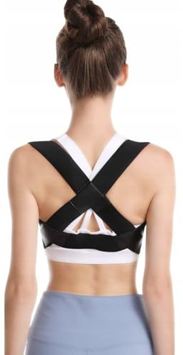 Corrector de postura para espalda recta negro - Cinturón correctivo ortopédico para apoyar una columna vertebral sana, estabilización de espalda y protección postural, corrector de postura, cinturón