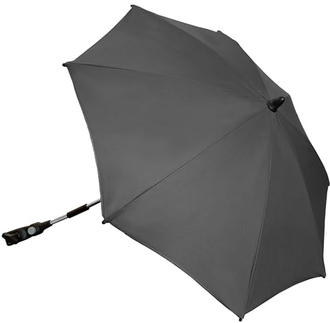 TC BABY'S Ombrellino per Passeggino, Universale, Anti UV, Ombrello Parasole, Protezione bambini (Grigio scuro)