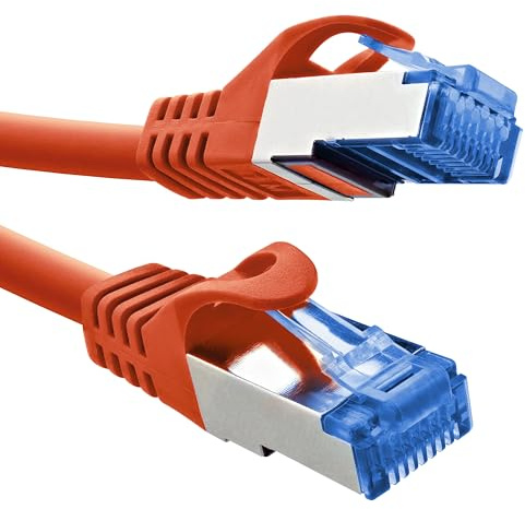 InLine Câble patch Cat.6A, S/FTP, TPE (LSZH), CCA, PoE, LAN, Ethernet, câble réseau RJ45 Gigabit, rouge, 1 m, 72601R