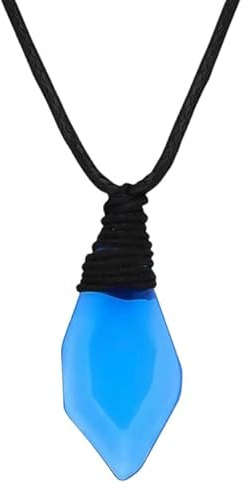 PRINCESS CUTENESS STORE H2O Just Add Water Mako Meerjungfrau-Halskette mit blauem Kristall und schwarzer Schnur