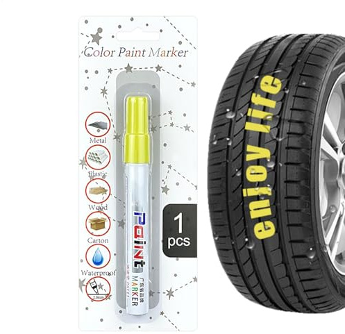 Marcador de pintura de neumáticos, bolígrafo de pintura para coche,Pen de pintura portátil impermeable para vehículo | Accesorios de larga duración, touchup de automóvil, herramienta multifuncional de
