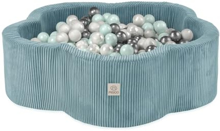 MISIOO Bällebad für Kinder 95x30 cm - 400 Bälle (6cm) - Baby Spielzeug ab 1 Jahr - Perfekt für Kleinkinder und Spielspaß