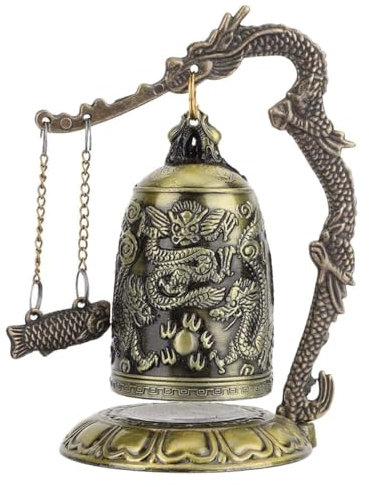 Angoily Vintage Drachenglocke Aus Bronze Geschnitztes Fisch Ornament Langlebige Feng Shui Tischdekoration Für Zuhause Und Büro