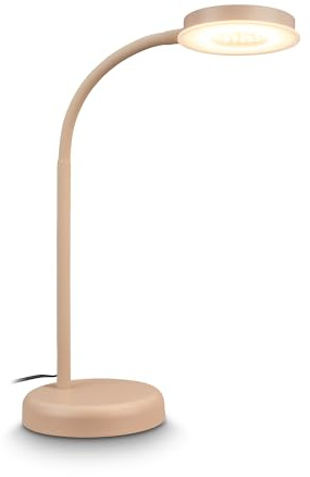 BRILONER - Lampada da tavolo a LED con touch, dimmerabile a passi, orientabile, lampada da comodino, lampada da scrivania, lampade da comodino, lampada scrivania, 13x55,5 cm, beige