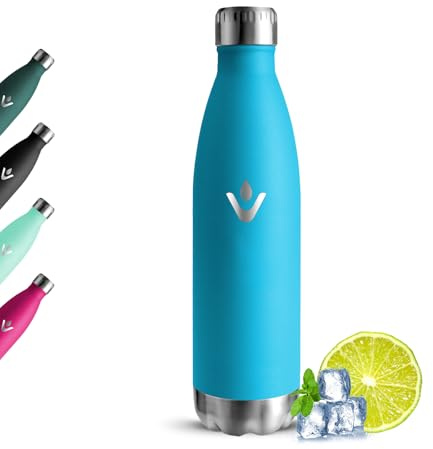Grsta Botella Agua Acero Inoxidable 500ml, Botella Agua a Prueba de Fugas, Cantimplora Termica, Mantiene 24H Frio/12H Calor, Reutilizable Termo Sin BPA para Escuela, Senderismo, Ciclismo, Niños