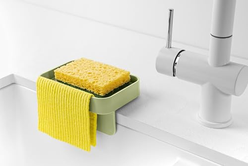 BLIMPLUS - Portaspugna Lavello Battigia L-Forest con Ventose - Supporto Spugna Panno Asciutto su Superfici Lisce - Made in Italy