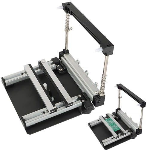 20*20cm Mini Solder Paste Stencil Printer, Manual Small Screen Printing Station, Effective Printing Range 150*180cm, PCB Board Thickness 0.8-2.0, Freely Adjustable Lifting Height, for PCB Prototyping
