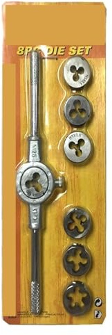 ainih Ensemble de tarauds et filières multifonctions (12/20 pièces) M3-M12, bouchons filetés métriques, à main, coniques droits outils filetage