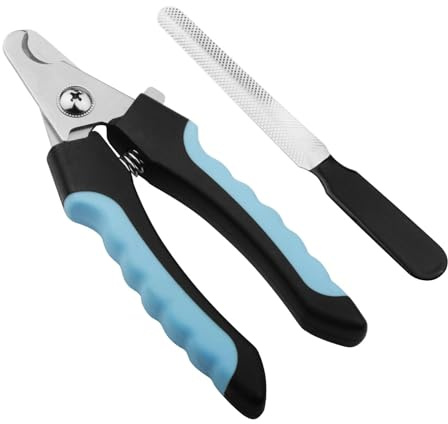 LxsNyvantic 16cm Krallenschere Für Hunde,Krallenschneider Für Hunde,Edelstahl Hunde Krallenschneider,Mit Nagelfeile - Mit Schutzvorrichtung, Für Hunde Und Katzen Geeignet