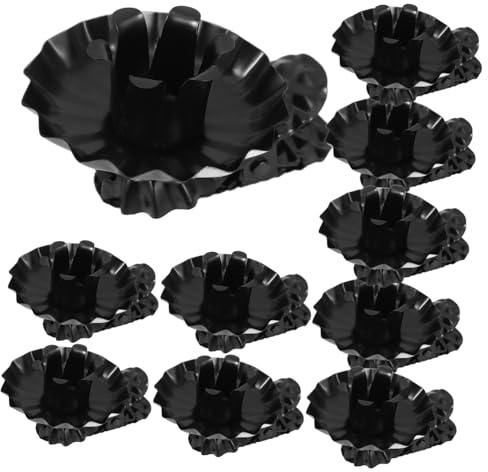 STOBAZA 10 Stück Teiliges Metall Kerzenhalter Clip C-förmige Christbaumkerzenhalter Robust und rutschfest Schwarzer Moderner Stil für Weihnachtsbaumdekoration und Adventskranz