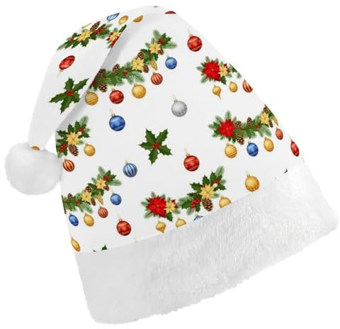 SPEPDEEC Novelty Christmas Santa Hat, Merry Christmas Jingle Bells Art Xmas Holiday Party Supplies for Adults