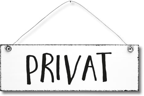 Privat - Dekoschild Türschild Wandschild aus Holz 10x30cm - Holzdeko Holzbild Deko Schild