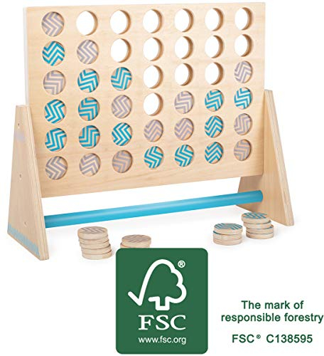 small foot Vier in Einer Reihe XXL Active aus Holz, Spielklassiker in riesig für den Garten, 12031