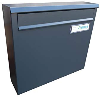 A-02 Cassetta postale 2 posti a recinzione color grigio antracite (RAL 7016) con targhetta portanome- LETTERBOX24.de