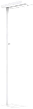 NCC-Licht Stehleuchte Lara Weiß Up&Down 40W Neutralweiß dimmbar Sensor | dimmbarer Deckenfluter mit blendfreiem Licht für konzentriertes Arbeiten, mit Bewegungs- & Tageslichtsensor, für Office