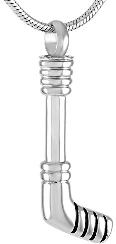 KBFDWEC 316L Edelstahl Hockeyschläger Feuerbestattung Schmuck Halten Asche Memorial Urn Anhänger