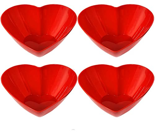 Lizzy Multipurpose Heart Shaped Serving Bowl | Reusable Seasoning Bowl for Appetizer Dessert Fruit Snack Serving Dish Saucers Bowl (4)