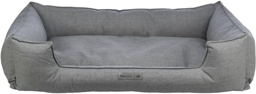 Trixie Hundebett Talis, aus edlem Webstoff – 120 x 80 cm, grau | Elegantes Liegebett aus Webstoff mit fest integriertem Kissen – für mittelgroße Hunde, rutschfest und waschbar