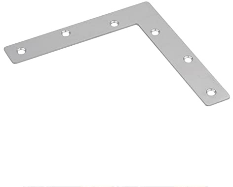 15 placas planas en forma de L, soporte plano de acero inoxidable en ángulo recto, soporte de reparación con agujeros, conector de placas de reparación para estante de madera, armario, silla, mesa,